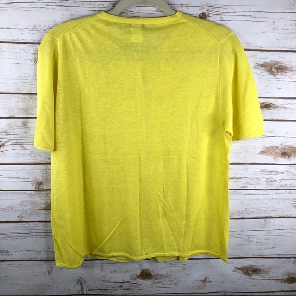 J. Crew yellow linen blend 1/2 button cardigan - Picture 6 of 8